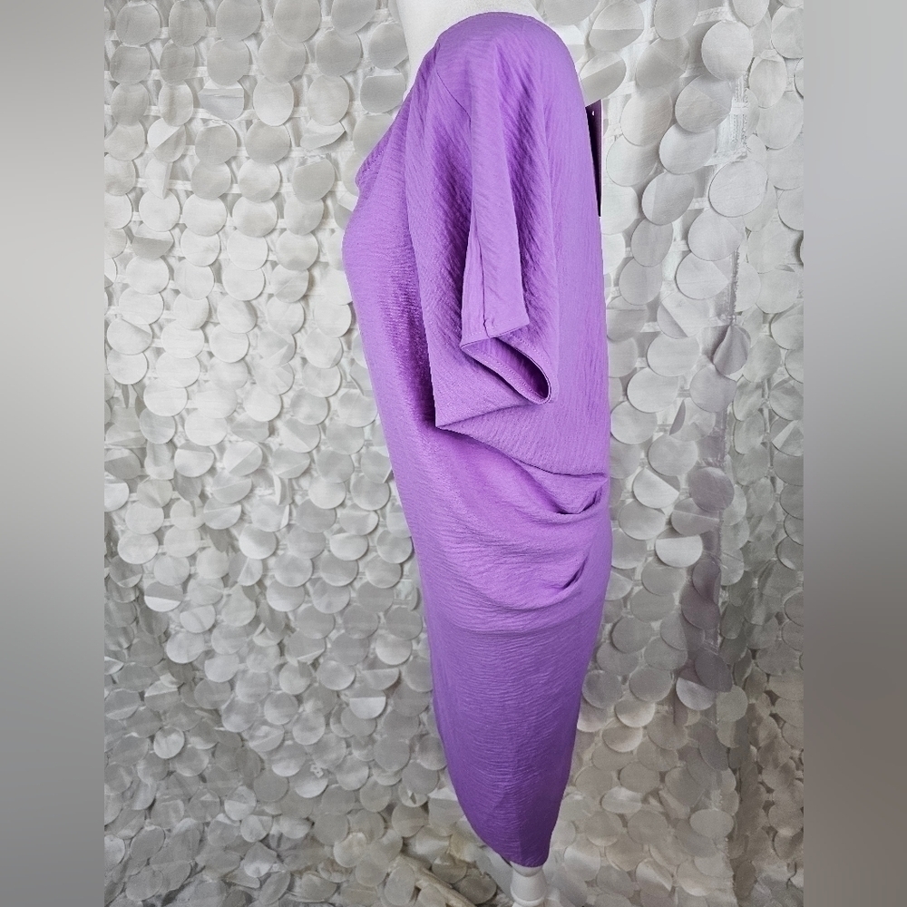Purple‎ Off-Shoulder Swim Cover-Up | Loose Fit Beach Dress - Picture 6 of 7